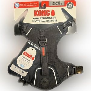 Kong SMALL Harness w/ Waste Bag Dispenser in BLACK